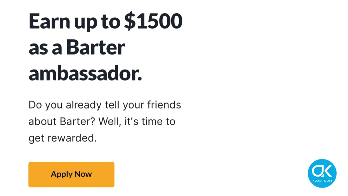 Barter Ambassador Program: Earn Up to $1500